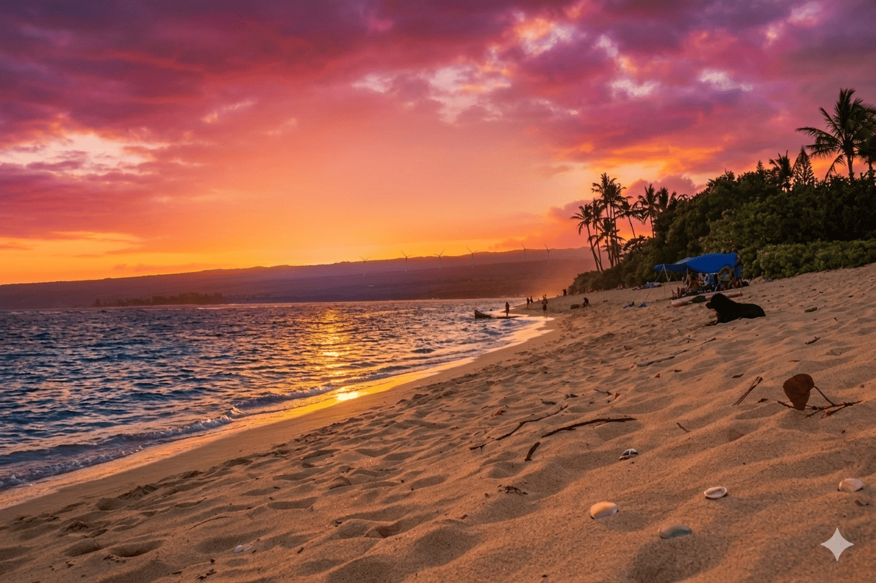 Beautiful Hawaiian islands aerial view